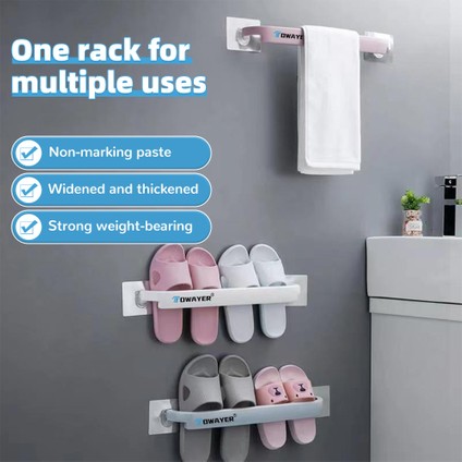 Mavi ve Dört Kanca Çok Fonksiyonlu Havlu Askıları Delme Yok Kalınlaştırma ve Uzatma Basit Ayakkabı Rafları Mutfak Banyo Yatak Odası Depolama Rafları (Yurt Dışından) fiyatları