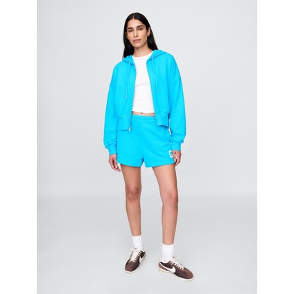 Kadın Mavi Heavyweight Fransız Havlu Kumaş Classic Sweat Şort