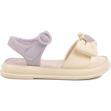 Lila Hafif Esnek Taşlı Kız Çocuk Sandalet 25Y600-5 F
