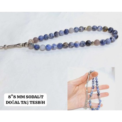 8*8 mm Sodalit Doğal Taş Tesbih Aksesuar Hediyelik Tesbih fiyatları