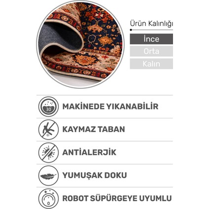 Sultan Dijital Baskılı Şönil Halı | Klasik Şıklık, Modern Konfor | Kaymaz, Yıkanabilir, Toz Tutmaz