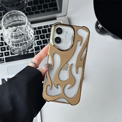 Apple iPhone 11 Uyumlu Kılıf Zebana Flame Silikon Kılıf Gold
