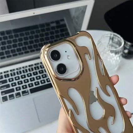 Apple iPhone 11 Uyumlu Kılıf Zebana Flame Silikon Kılıf Gold fiyatları
