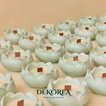 Lotus Seramik Mum – El Yapımı Aromaterapi Mum modelleri