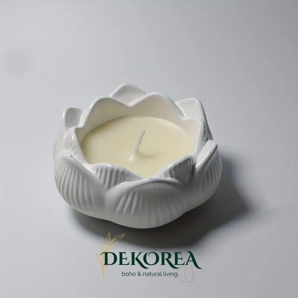 Lotus Seramik Mum – El Yapımı Aromaterapi Mum indirimleri