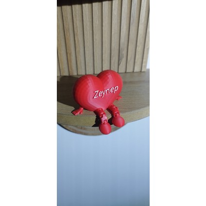 Isim Baskılı Ayaklı Kalp | Dekoratif | Hediyelik | 3D Baskı | Pla Hammadde | Kişiye Özel Isim Baskılı