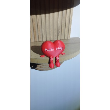 Isim Baskılı Ayaklı Kalp | Dekoratif | Hediyelik | 3D Baskı | Pla Hammadde | Kişiye Özel Isim Baskılı modelleri