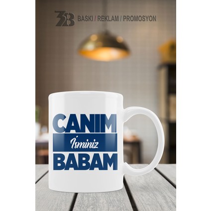 Babalar Günü Porselen Kupa Bardak-3BBABA010 (İsim Yazılabilir) fiyatları