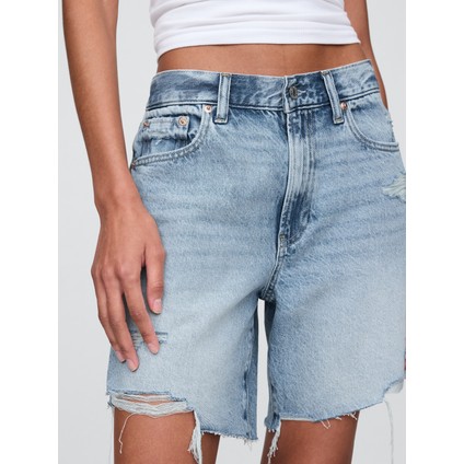 Kadın Mavi 8" Mid Rise '90S Loose Denim Bermuda Şort fiyatları