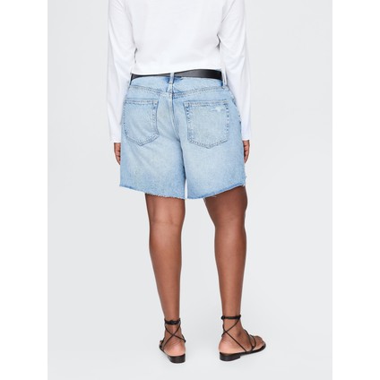 Kadın Mavi 8" Mid Rise '90S Loose Denim Bermuda Şort fırsatları