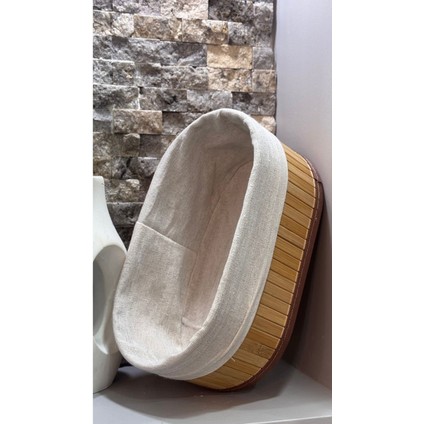 Elite Arin Homteks Tekli Oval Bambu Çok Amaçlı Sepet Orta Boy Ölçü Uzun-24 cm Geniş-14 Derin-8 1 Adet
