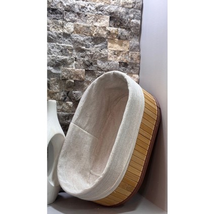 Elite Arin Homteks Tekli Oval Bambu Çok Amaçlı Sepet Orta Boy Ölçü Uzun-24 cm Geniş-14 Derin-8 1 Adet