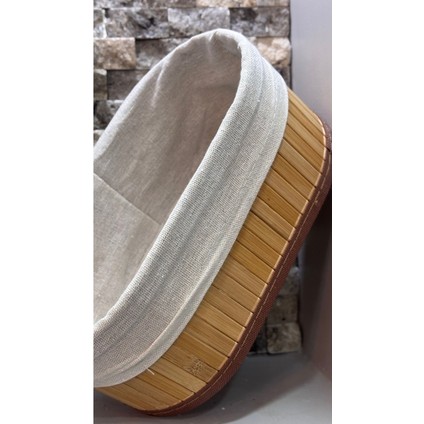 Elite Arin Homteks Tekli Oval Bambu Çok Amaçlı Sepet Orta Boy Ölçü Uzun-24 cm Geniş-14 Derin-8 1 Adet