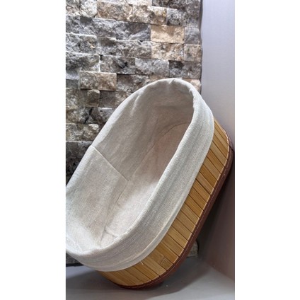 Elite Arin Homteks Tekli Oval Bambu Çok Amaçlı Sepet Orta Boy Ölçü Uzun-24 cm Geniş-14 Derin-8 1 Adet