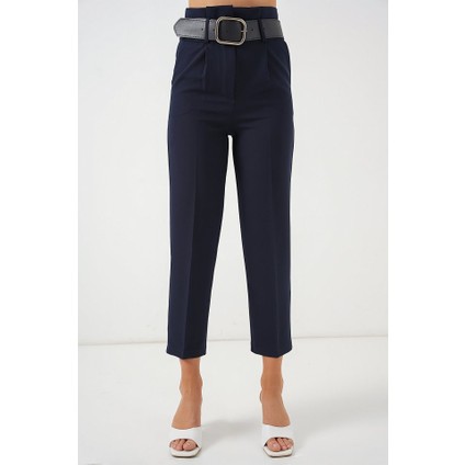 6556 Kemerli Kumaş Pantolon - Lacivert fırsatları