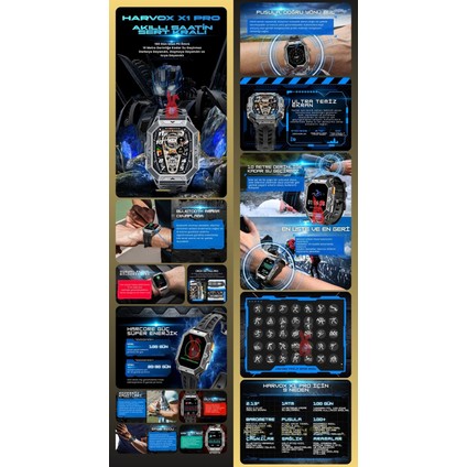 Tecno Camon Uyumlu Su Geçirmez Akıllı Saat Tank Modeli 100 Gün Şarj fırsatları