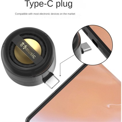 Mini Hoparlör Evrensel Tip-C Ses Kutusu Tip-C Takılabilir Telefon Temizle (Yurt Dışından)