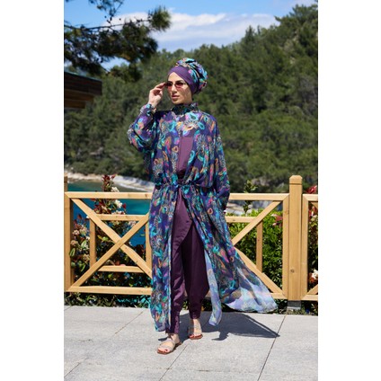 Kadın Tesettür Pareo Beli Bağcıklı Renkli Desen ile Şık Yazlık Seçim