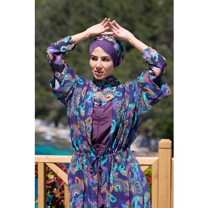 Kadın Tesettür Pareo Beli Bağcıklı Renkli Desen ile Şık Yazlık Seçim indirimleri