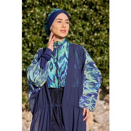 Viona Model Mavi Beli Bağcıklı Tesettür Pareo Kadınlar İçin Şık Tasarım fiyatları