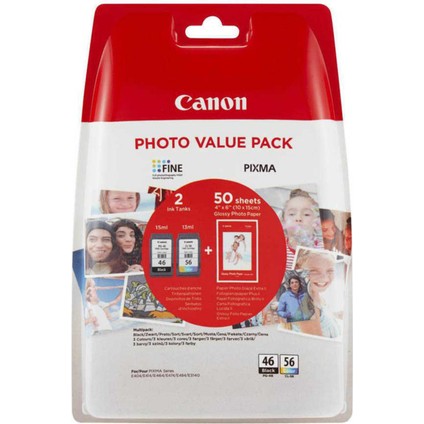 Pıxma E3340 Uyumlu Pg-46/cl-56 (PG46 / CL56) Orijinal Kartuş Seti (50 Fotoğraf Kağıtlı) fiyatları