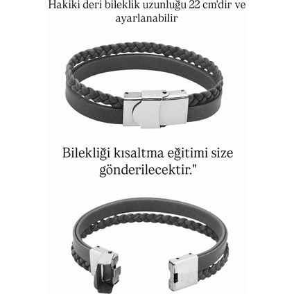 Atatürk Temalı Taç Motifli 14 Ayar Altın Plakalı Kahverengi Derili Hediye Bileklik-467SEMBOL