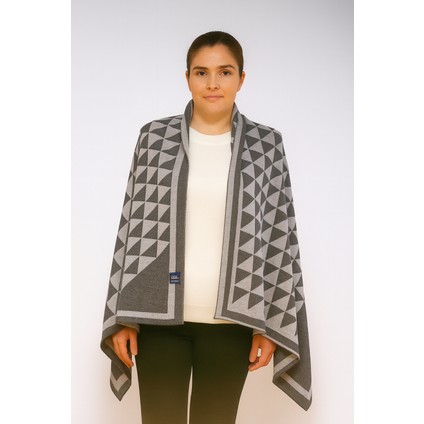 Üçgen Desenli Triko Örme Şal