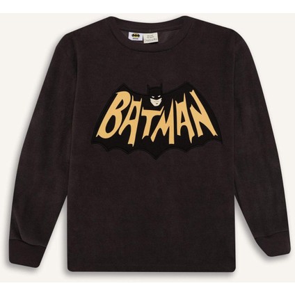 Erkek Çocuk Batman Pijama Takımı Polar Uzun Kollu Üst Beli Lastikli Uzun Alt D8570A824CW