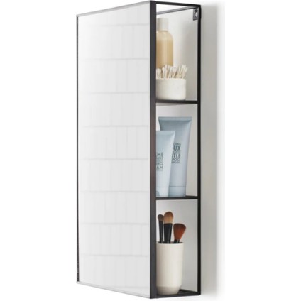 Cubiko Duvar Ve Depolama Aynası Siyah Renk 62x30,5 cm