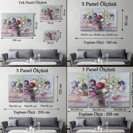 Yağlıboya Görünüm Aster Çiçeği Dekoratif Kanvas Tablo, Duvar Dekoru 3456 fırsatları