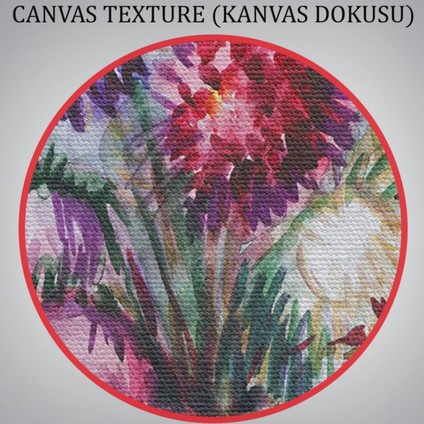 Yağlıboya Görünüm Aster Çiçeği Dekoratif Kanvas Tablo, Duvar Dekoru 3456