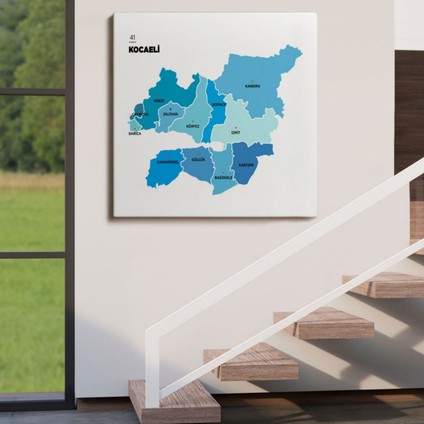 Il ve Ilçeler Haritası Kocaeli, Modern Dekoratif Kanvas Tablo, Duvar Dekoru 1402 fırsatları
