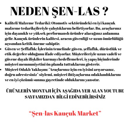 Opel Vectra A Şen-Las Sol Ön Kapı Fitili ŞL6802 modelleri