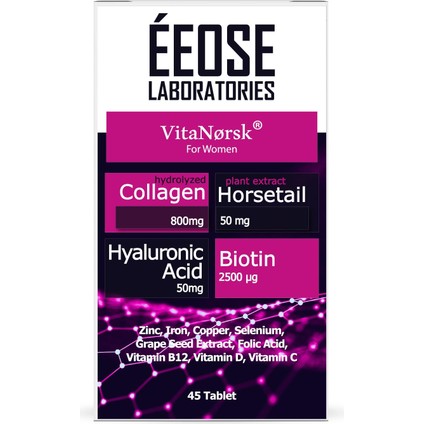 Collagen Tablet ( Kollajen + Hyaluronik Asit + Atkuyruğu + Biotin + C Vitamini) 45 Tablet
