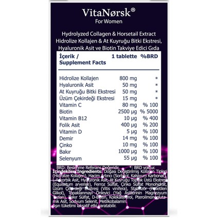 Collagen Tablet ( Kollajen + Hyaluronik Asit + Atkuyruğu + Biotin + C Vitamini) 45 Tablet fırsatları