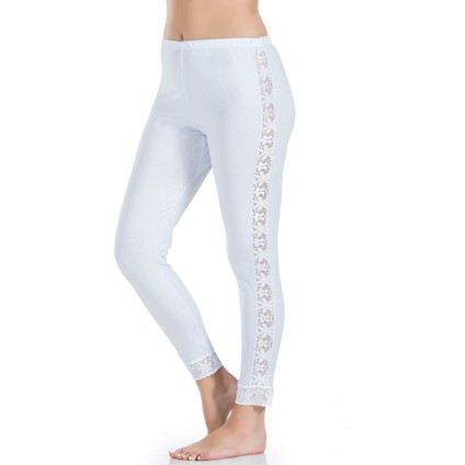 Lesca Dantel Şeritli Uzun Kadın Tayt 416