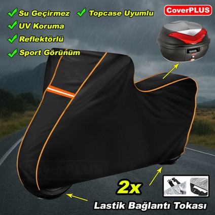 Reflektörlü Siyah Turuncu Dikişli Cf Moto 250NK Pro Arka Çanta Uyumlu Branda Motosiket Brandası Motor Örtüsü Çadır Su Geçirmez Motosiklet Kılıfı Motor Brandası indirimleri