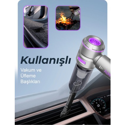 Auhma Ahv-02 Kablosuz Araç Içi Süpürge 17000PA Güçlü Vakum ve Üfleme Özellikli 3 Kademeli fiyatları
