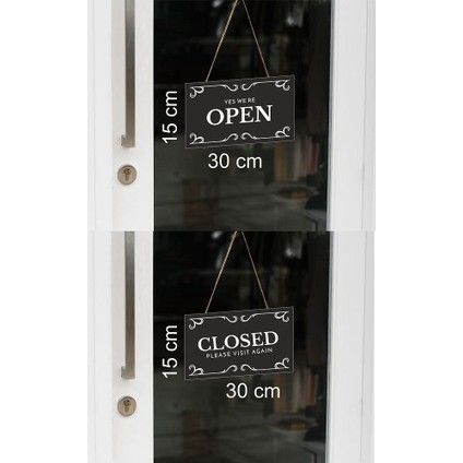 Açık Kapalı Çift Yön Kapı Tabelası Ingilizce