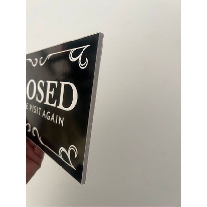 Açık Kapalı Çift Yön Kapı Tabelası Ingilizce modelleri