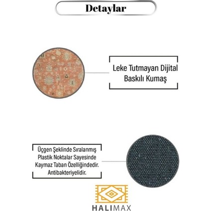 Drom Dokuma Taban Makinede Yıkanabilen Kilim Kaymaz Şönil Renkli Otantik Halı