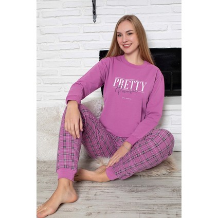 Kadın Bisiklet Yaka Bilek Manşet/lastikli 2 Iplik Pamuk Cepli Kışlık Jogger Eşofman Pijama Takımı modelleri