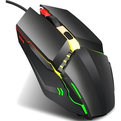 Ofis Faresi Renkli Işıklı Fare Klavye Oyun Faresi USB Kablolu Fare (Yurt Dışından)