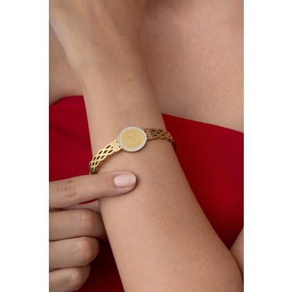 Reşat Altın Modeli Altın Kaplama Kadın Çelik Kelepçe Bileklik fiyatları