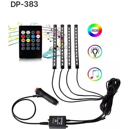 Araç Içi Ayak Altı Ses Duyarlı Şerit LED 4lü Set - Lisinya