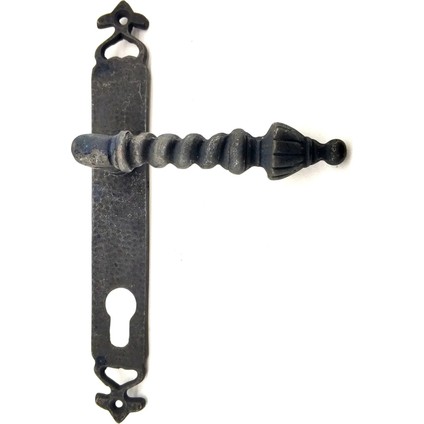 Antika Tarz Dekoratif Pirinç Burma Oda Kapı Kolu - 247X35 Mm, Oksit