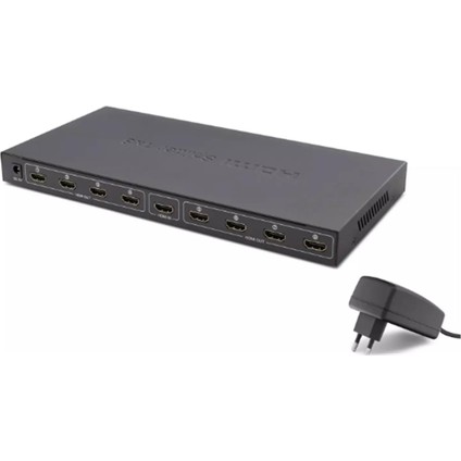 HDX1332 8 Port HDMI Splitter 1.4V 1080P 4K 1-In 8-Out Siyah