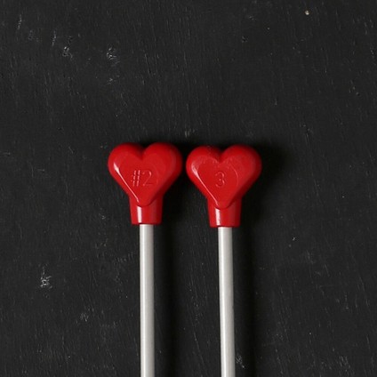 Addı Kalpli 3mm 40CM Klasik Alüminyum Örgü Şişi - modelleri