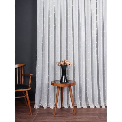 Ponpon Desenli Keten Düz Tül Perde Gramajlı (1/2.5 Normal Pile) modelleri