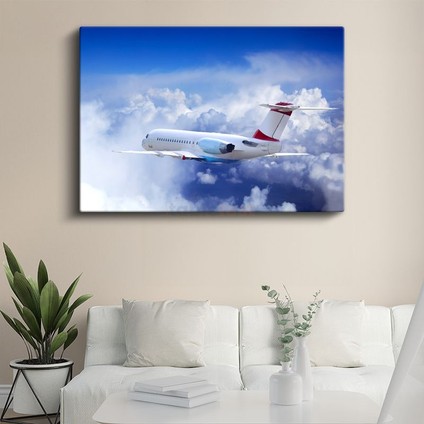Özel Jet - Bulutlar Arasında Lüks Seyahat Kanvas Tablo